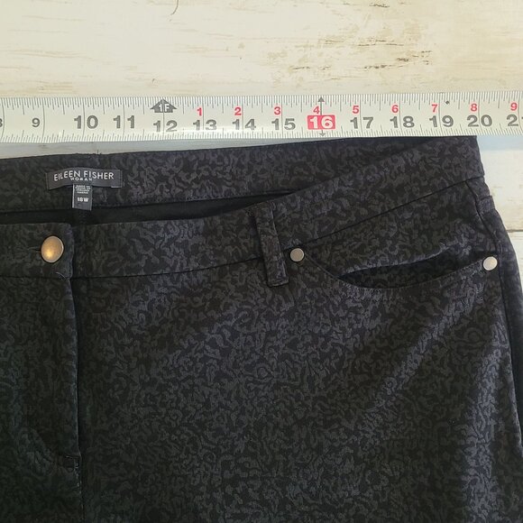 Eileen Fisher Black Filigree Printed Ponte Knit Pants 18W Classic Staple - Picture 4 of 9
